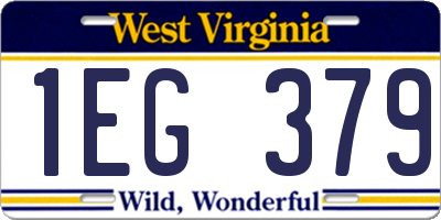 WV license plate 1EG379