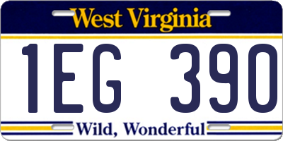 WV license plate 1EG390