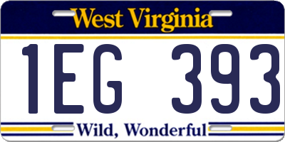 WV license plate 1EG393