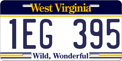 WV license plate 1EG395