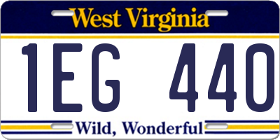 WV license plate 1EG440