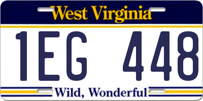 WV license plate 1EG448