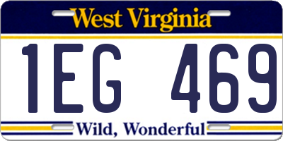 WV license plate 1EG469