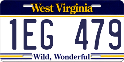 WV license plate 1EG479