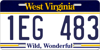WV license plate 1EG483
