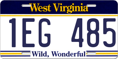 WV license plate 1EG485