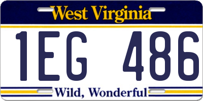 WV license plate 1EG486