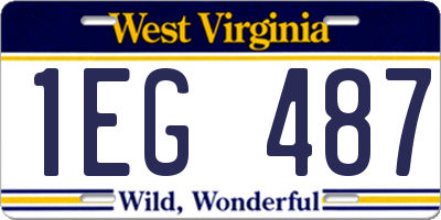 WV license plate 1EG487