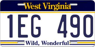 WV license plate 1EG490