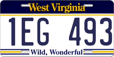 WV license plate 1EG493