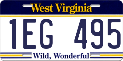 WV license plate 1EG495