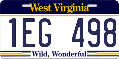 WV license plate 1EG498