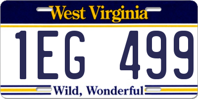 WV license plate 1EG499