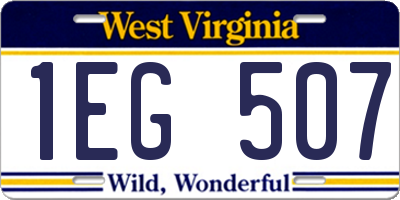 WV license plate 1EG507