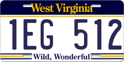 WV license plate 1EG512