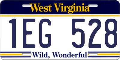 WV license plate 1EG528