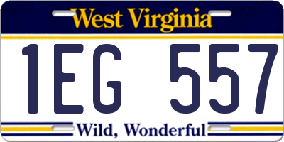 WV license plate 1EG557