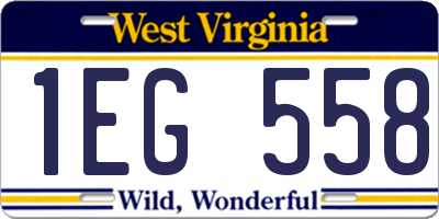 WV license plate 1EG558
