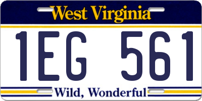 WV license plate 1EG561