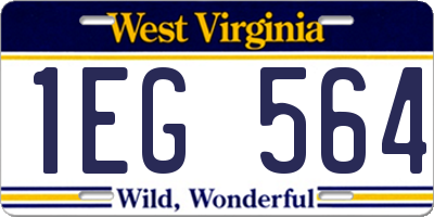 WV license plate 1EG564