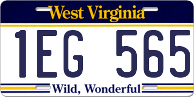 WV license plate 1EG565