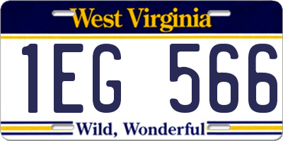 WV license plate 1EG566