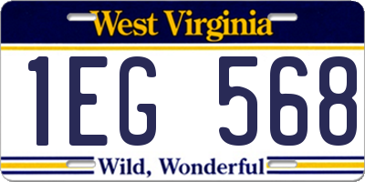 WV license plate 1EG568