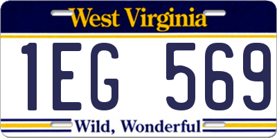 WV license plate 1EG569