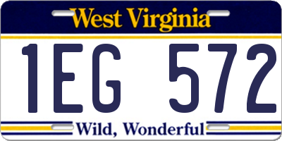 WV license plate 1EG572