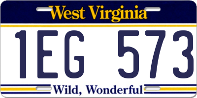 WV license plate 1EG573