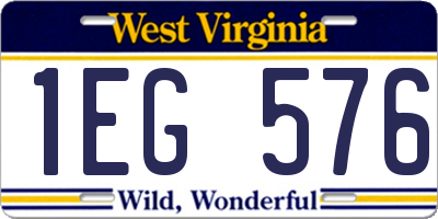WV license plate 1EG576