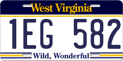 WV license plate 1EG582