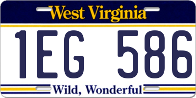 WV license plate 1EG586