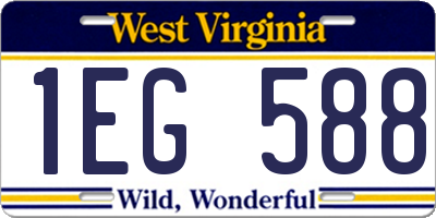 WV license plate 1EG588