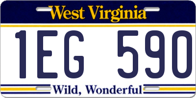 WV license plate 1EG590