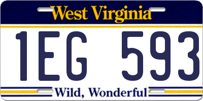 WV license plate 1EG593