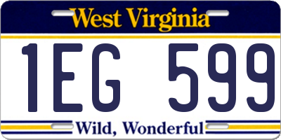 WV license plate 1EG599