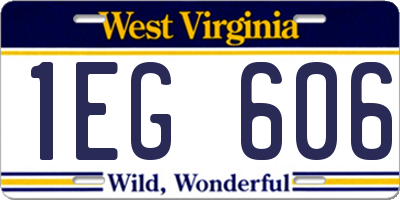 WV license plate 1EG606