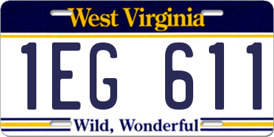 WV license plate 1EG611