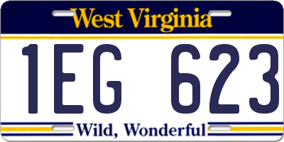 WV license plate 1EG623