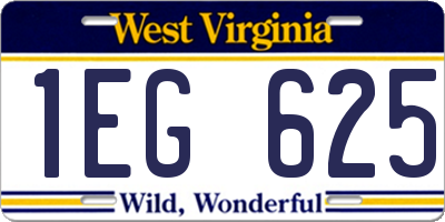 WV license plate 1EG625