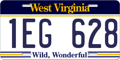 WV license plate 1EG628