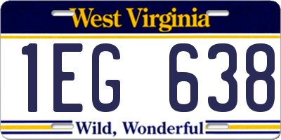 WV license plate 1EG638