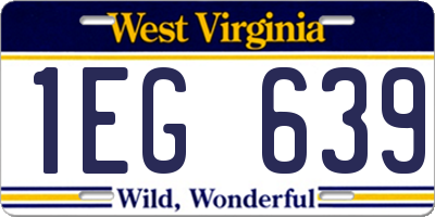 WV license plate 1EG639