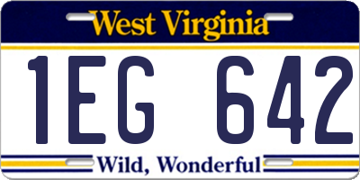 WV license plate 1EG642