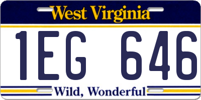 WV license plate 1EG646