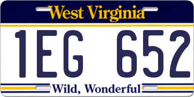 WV license plate 1EG652