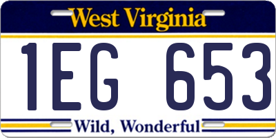WV license plate 1EG653