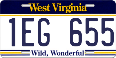 WV license plate 1EG655