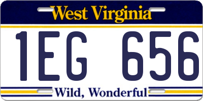 WV license plate 1EG656